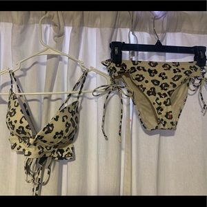 brand is adore me, cheetah print tie bikini